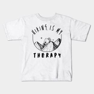 Hiking is my therapy Kids T-Shirt